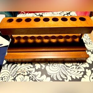 Elegant Walnut Office pen organizer, pen holder and phone tablet holder